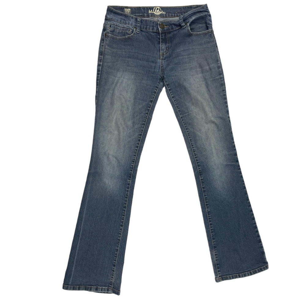 Blue Notes Bootcut Jeans Womens Size 28x32 Blue Denim Solid Mid Rise Flat Front